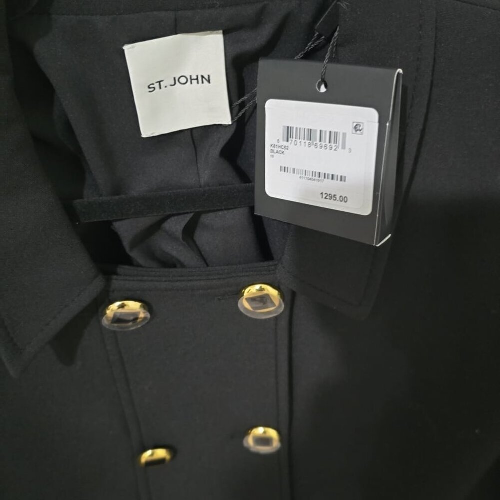 ✨St. John Collection Double Breasted‎ Stretch Crepe Crop Jacket(NEW WITH TAG)✨ - Picture 8 of 8